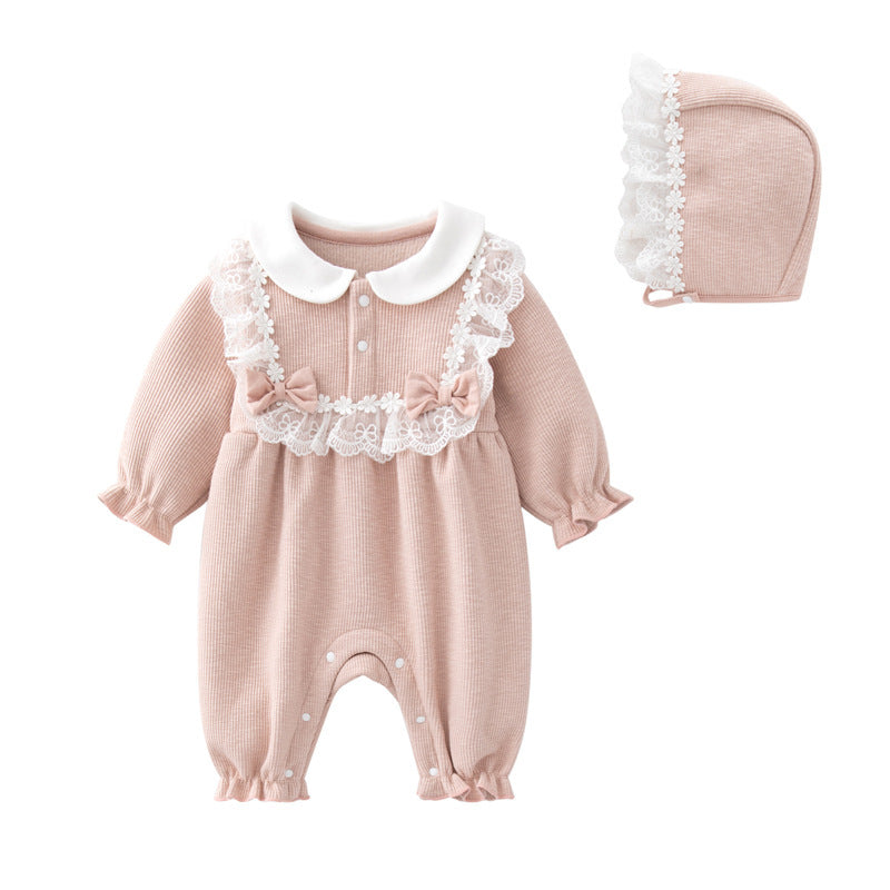 Baby Girl Long-sleeve Romper, Infant Warm One-piece Clothing, Newborn Clothes, Baby Bodysuit