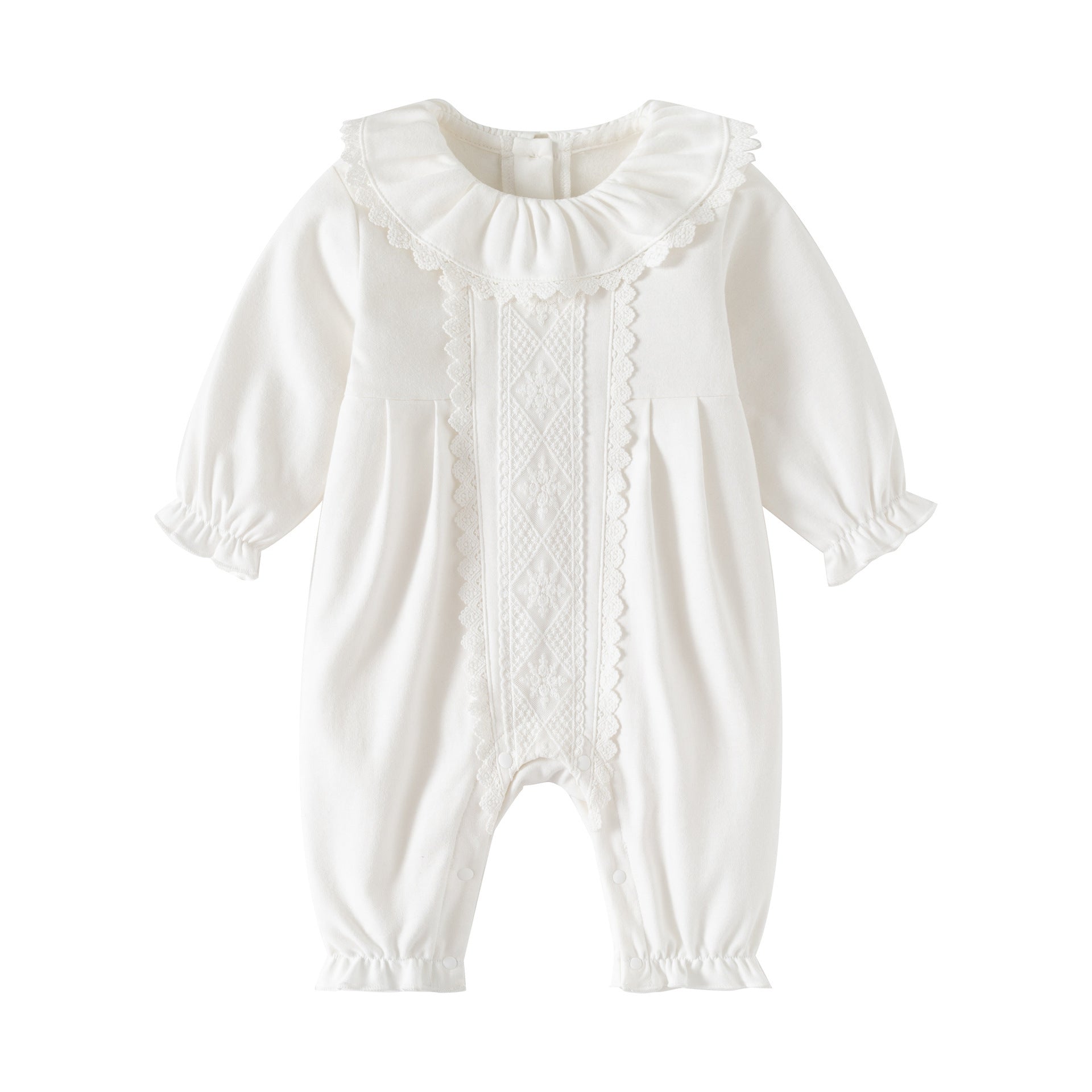 Ruffle Collar Newborn Baby Girl Romper Long Legs Clothes