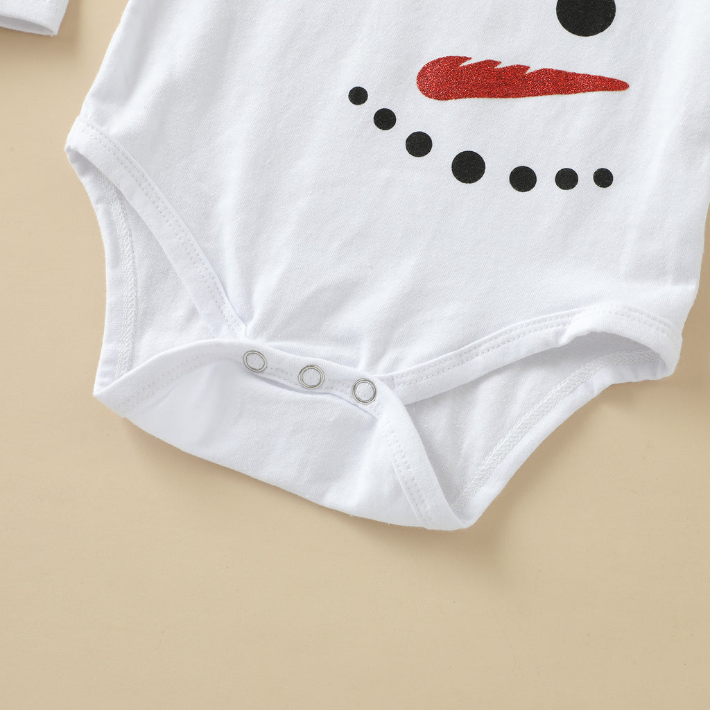 Baby Girls Christmas Clothing Sets Cartoon Deer Snowman Bodysuit +Tulle Skirts+Headband Autumn Girl Clothes