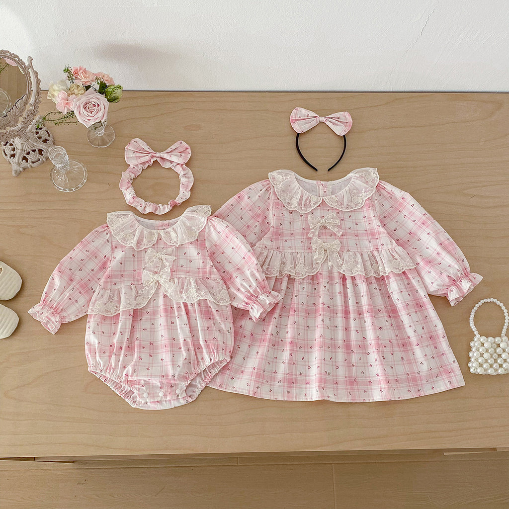 Baby Clothes Baby Romper Girl Ins Dress Sweet Princess Lace Sister Outfit Dropshipping