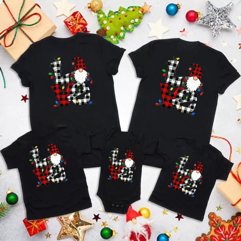 Cotton Family Matching Short Sleeve T-Shirt for Summer Family Outfits