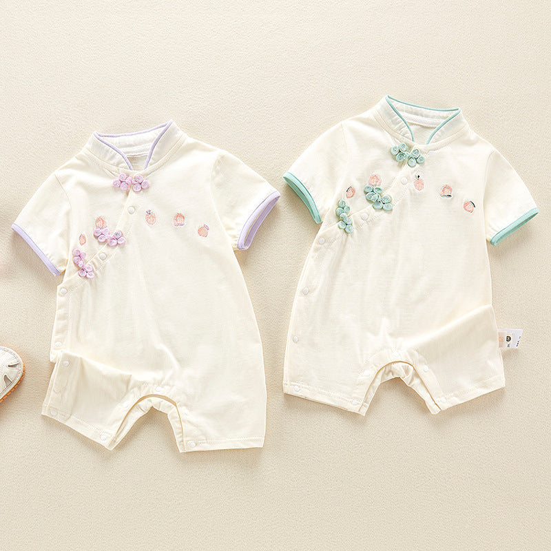 Embroidered Baby Girl One-Year-Old Children's Bodysuit Diaper Cover