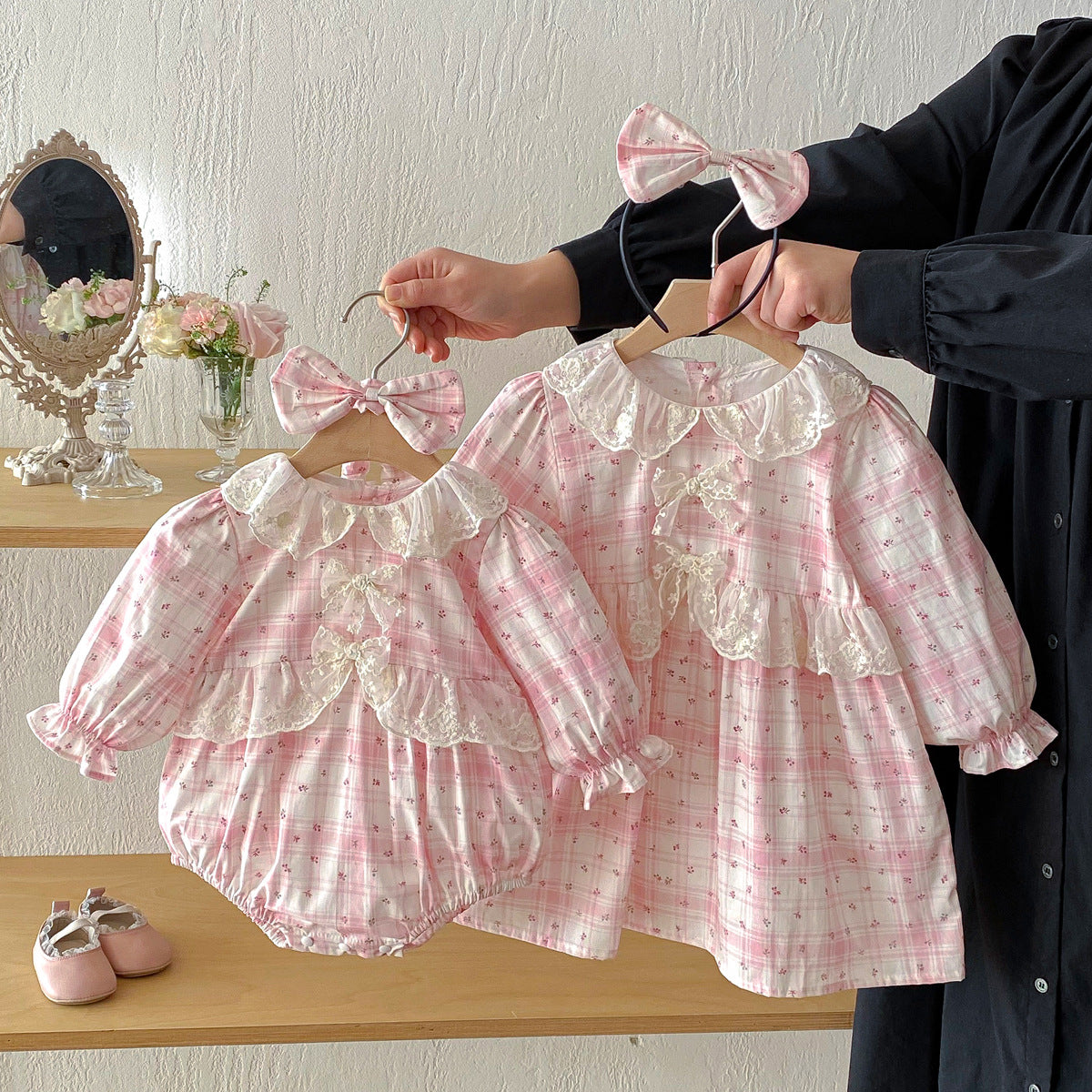 Baby Clothes Baby Romper Girl Ins Dress Sweet Princess Lace Sister Outfit Dropshipping