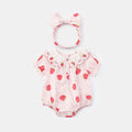 Summer Baby Girl Romper Short Sleeve Sweet Strawberry Princess Crawler Infant Toddler Summer Clothes