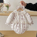Spring Baby Clothes Girl Lace Trim Bodysuit Ins Style Dress Spring Outfit New Year Clothing