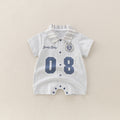 Baby Cartoon Letter Short Sleeve Romper Outfit for 1-Year-Old Boy