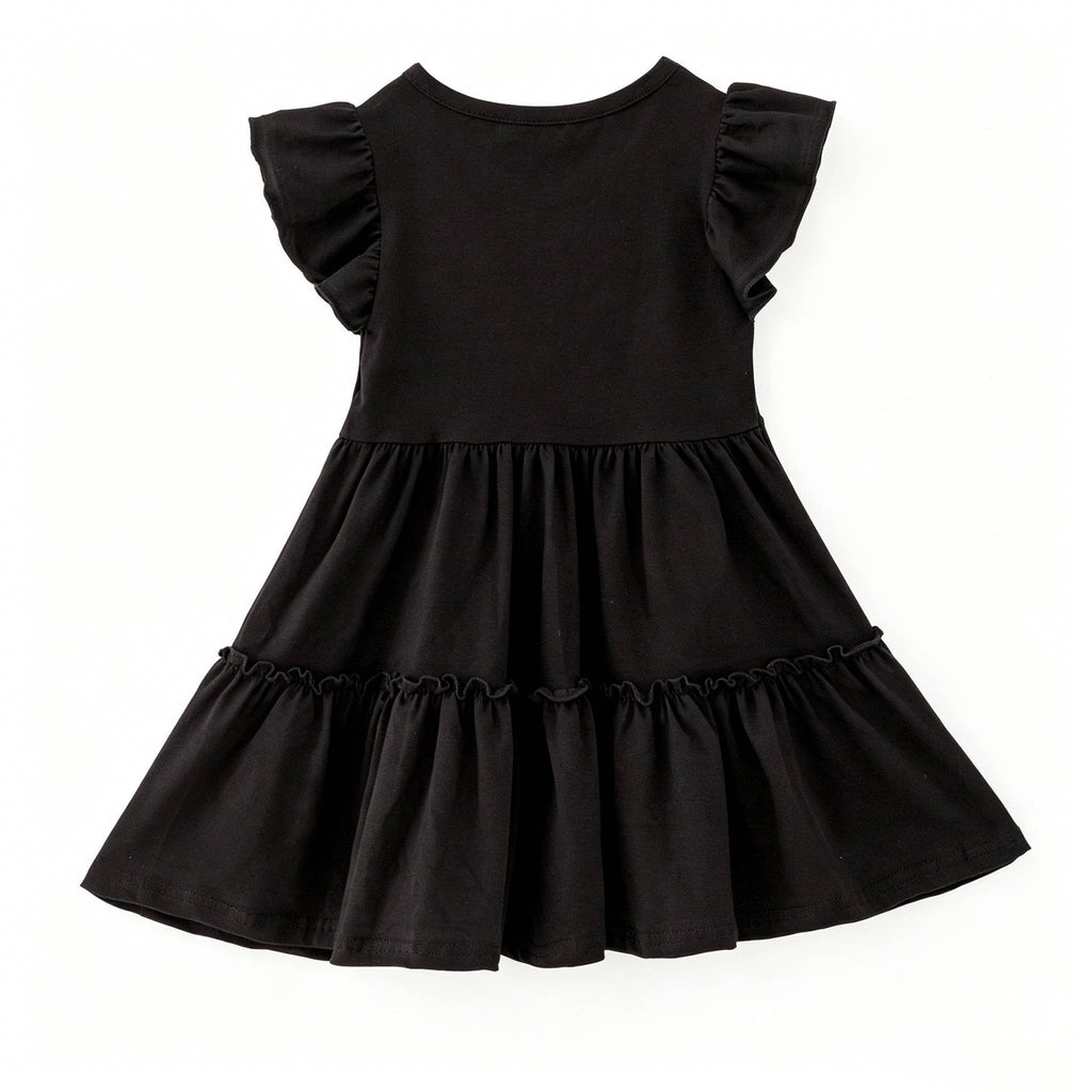 Black Football Sequin Girls Dress: 9/10 yrs