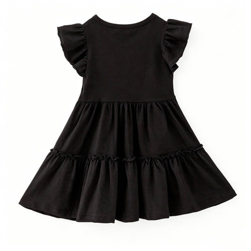 Black Football Sequin Girls Dress: 9/10 yrs