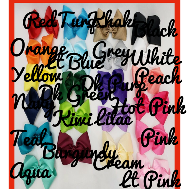 8" Hair Bows: Red
