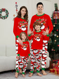 Family Christmas Matching Outfits – Santa Claus Print Loungewear Set for Adults, Kids & Baby
