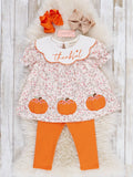 Thankful Pumpkin Embroidered Outfit: 3XL(7yrs)