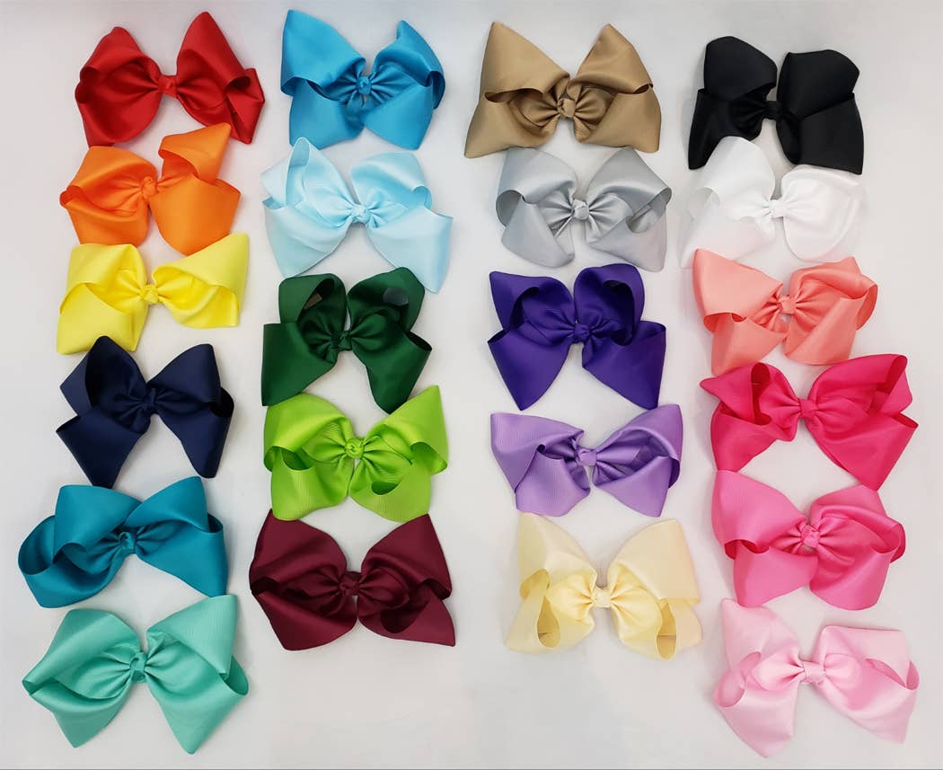 8" Hair Bows: Red