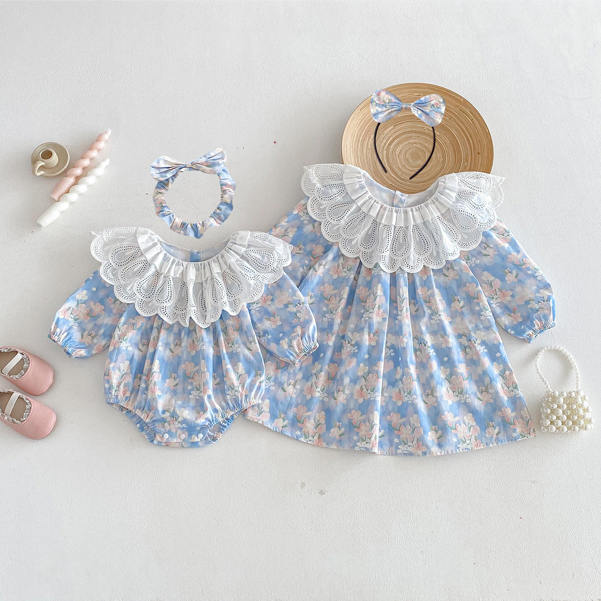 Spring New Baby Clothes Onesie for Toddlers Girl Fashionable Dress Cute Sister Outfits