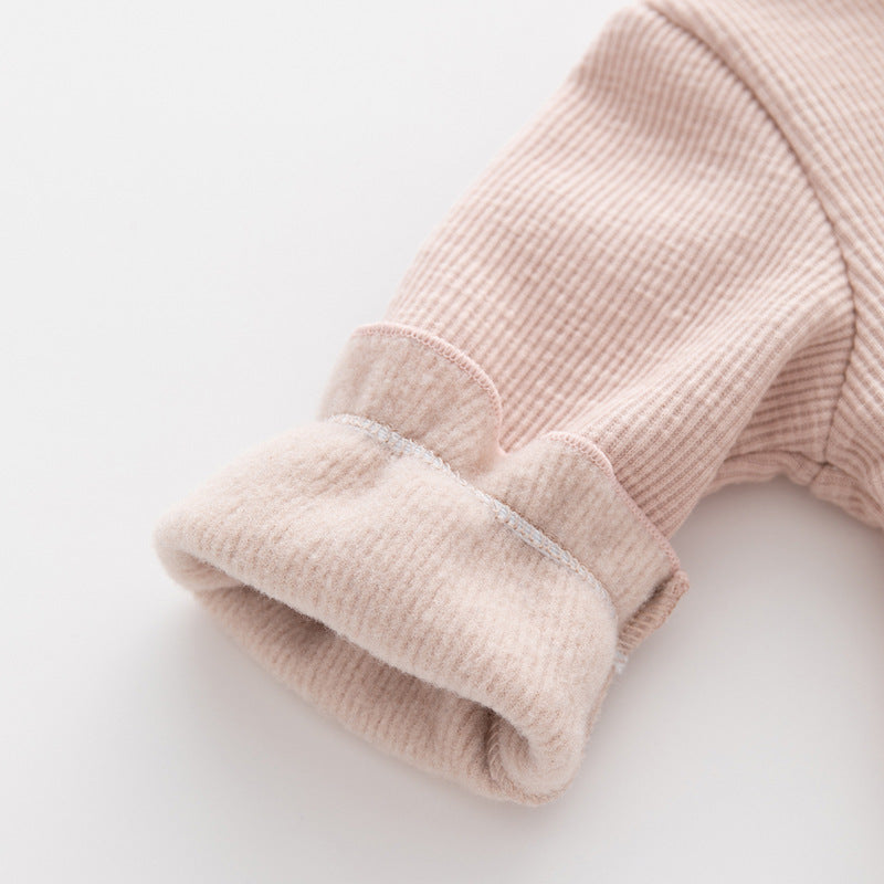 Baby Girl Long-sleeve Romper, Infant Warm One-piece Clothing, Newborn Clothes, Baby Bodysuit