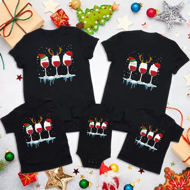Cotton Family Matching Short Sleeve T-Shirt for Summer Family Outfits