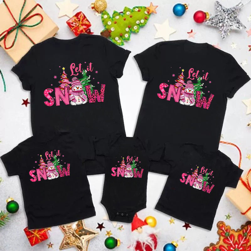 Cotton Family Matching Short Sleeve T-Shirt for Summer Family Outfits