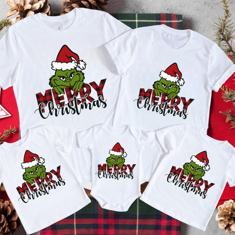 Cotton Family Matching Short Sleeve T-Shirt for Summer Family Outfits