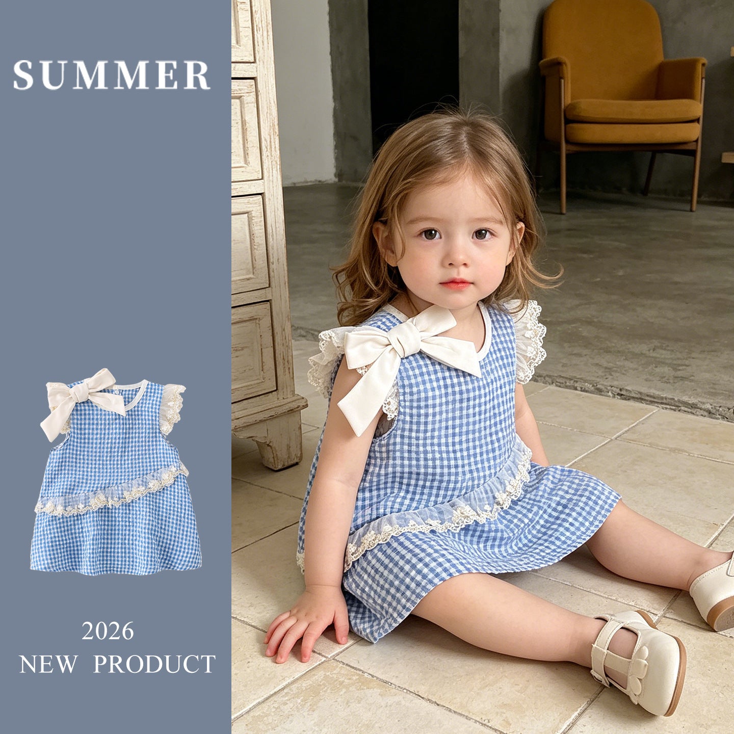 Baby Girl Sleeveless Princess Romper Outfit, Full Moon Triangular Crawler Clothes