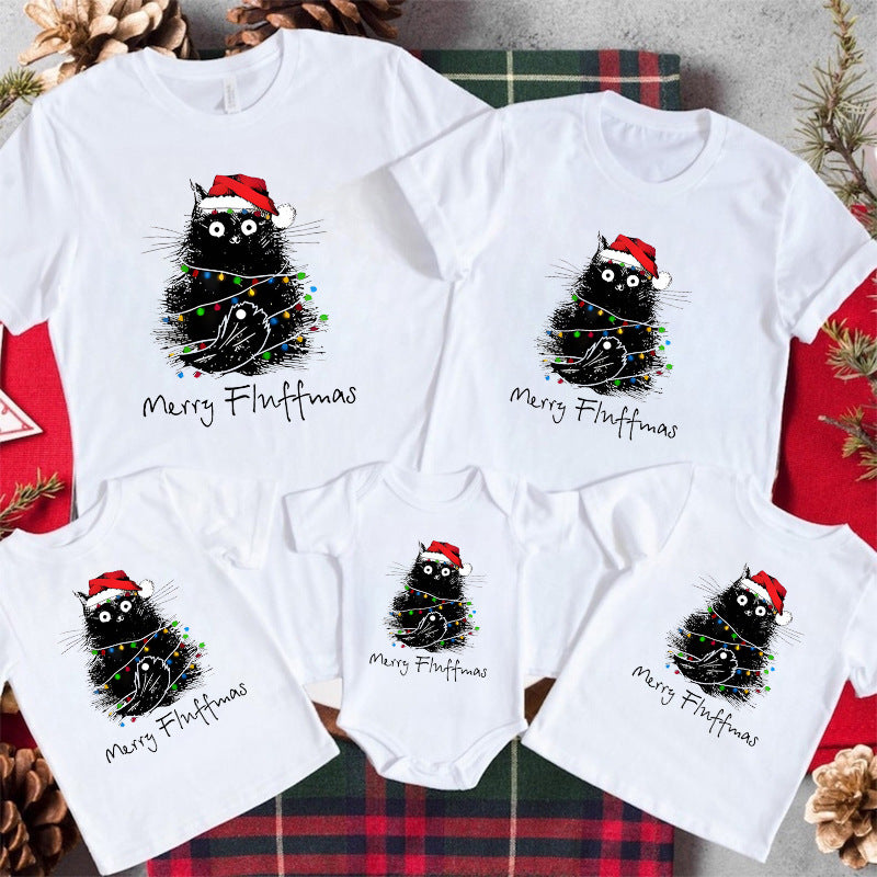 Cotton Family Matching Short Sleeve T-Shirt for Summer Family Outfits