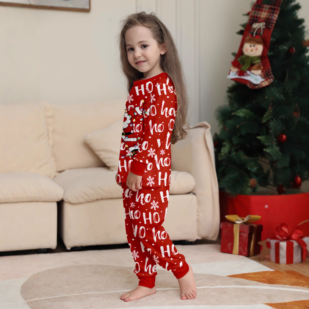 Christmas Family Matching Pajamas Set – Animal Print Parent-Child Holiday Loungewear