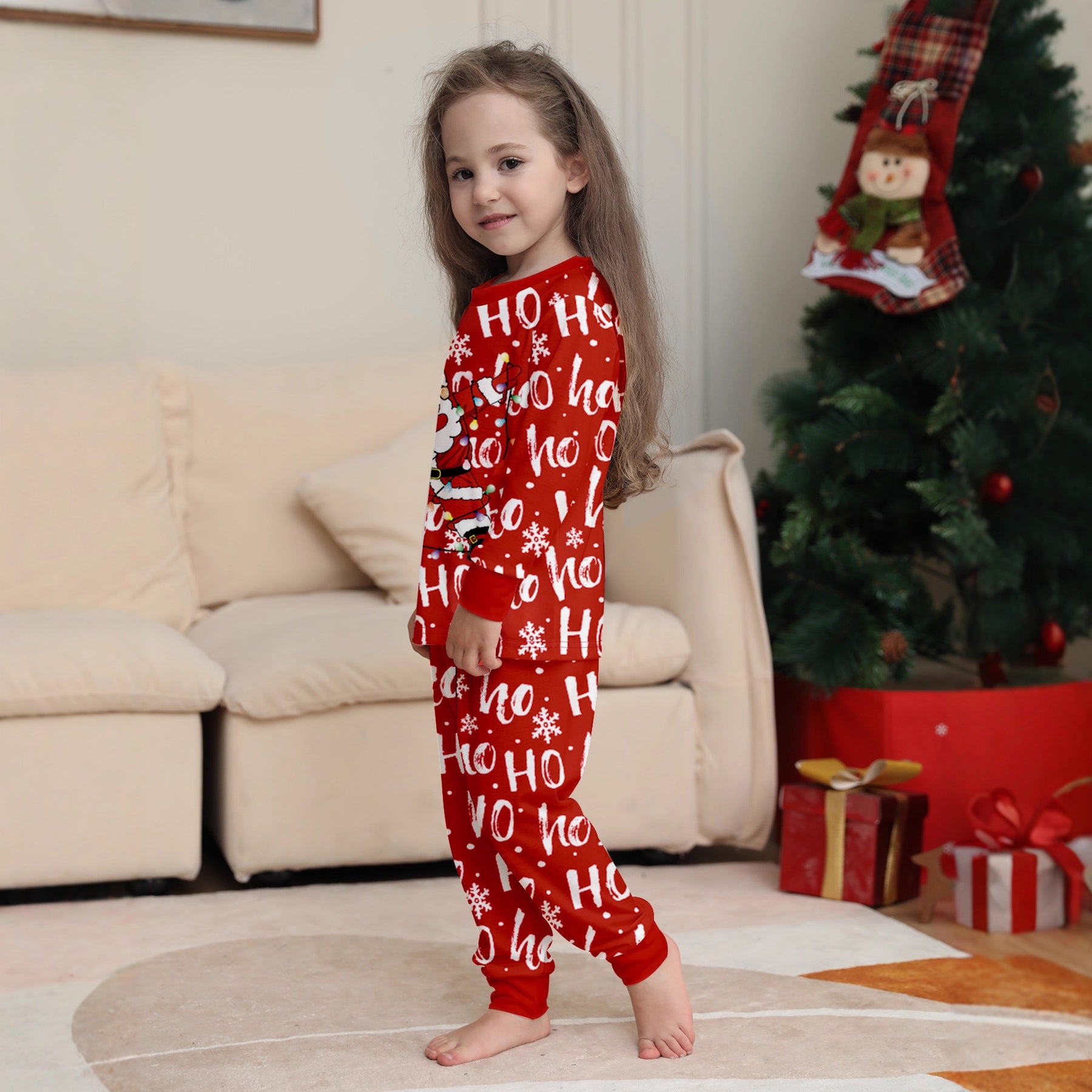 Christmas Family Matching Pajamas Set – Animal Print Parent-Child Holiday Loungewear