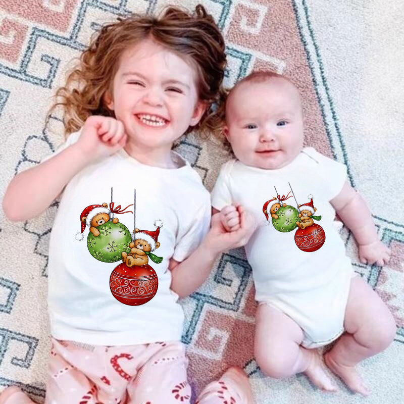 Cotton Family Matching Short Sleeve T-Shirt for Summer Family Outfits