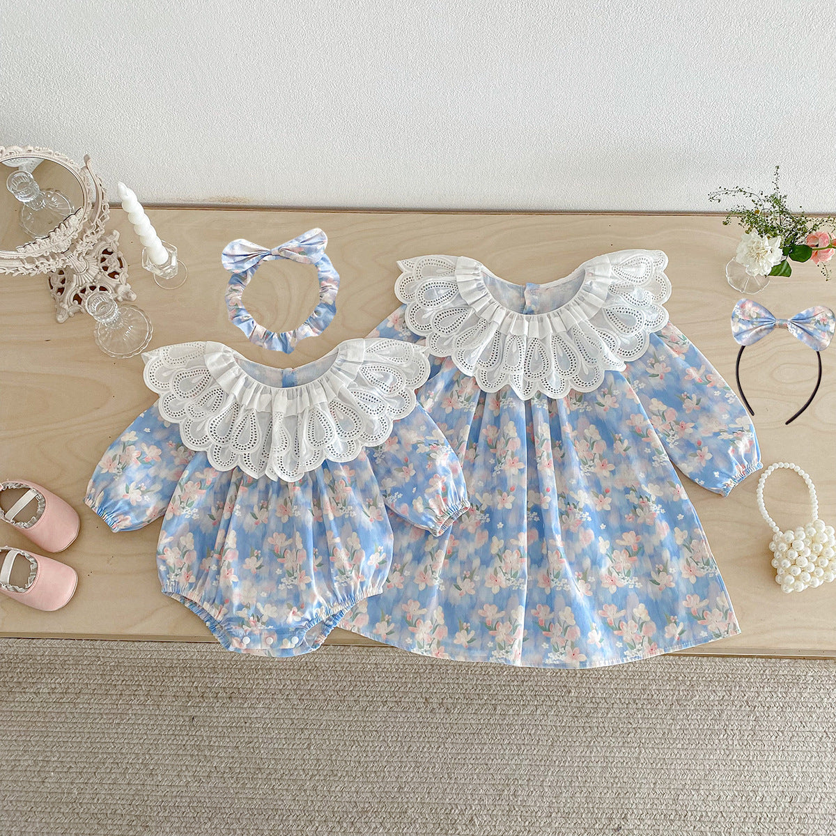 Spring New Baby Clothes Onesie for Toddlers Girl Fashionable Dress Cute Sister Outfits