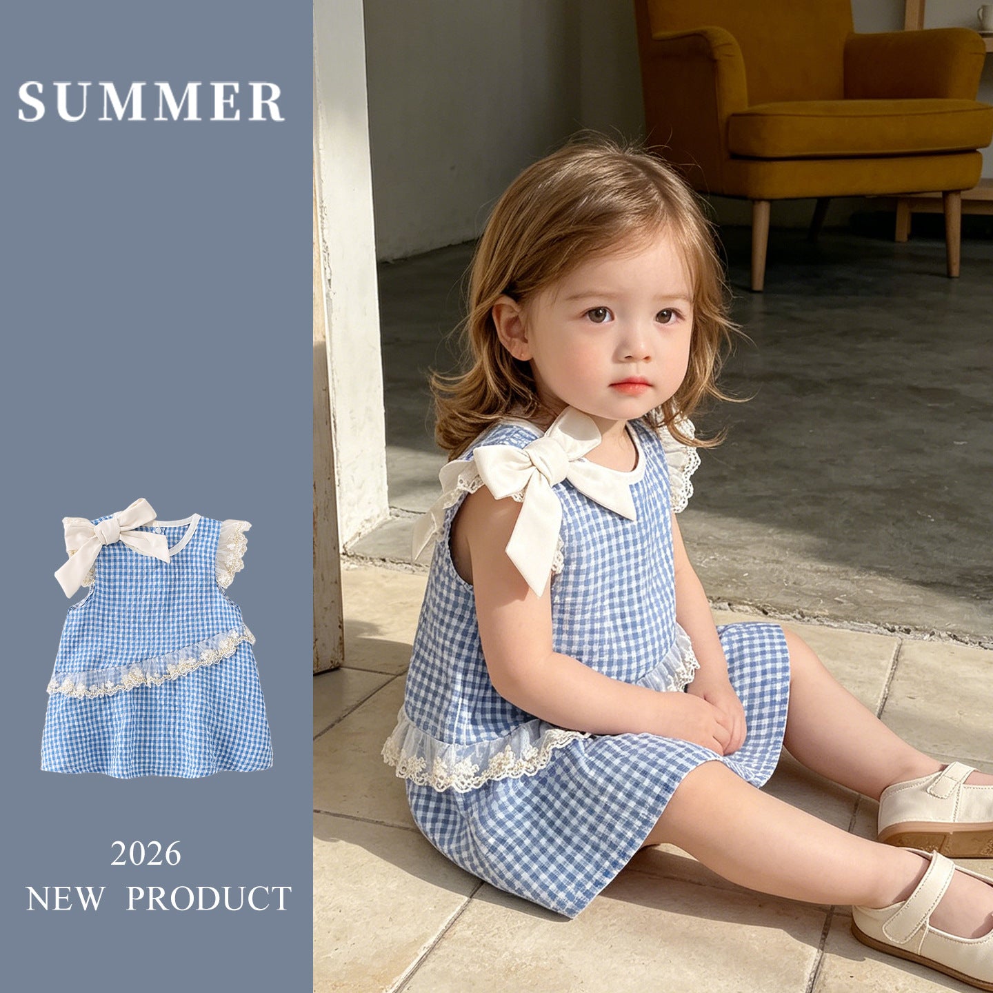 Baby Girl Sleeveless Princess Romper Outfit, Full Moon Triangular Crawler Clothes
