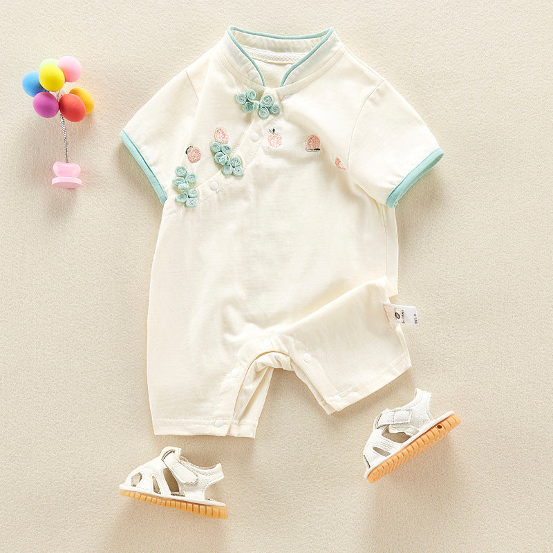 Embroidered Baby Girl One-Year-Old Children's Bodysuit Diaper Cover