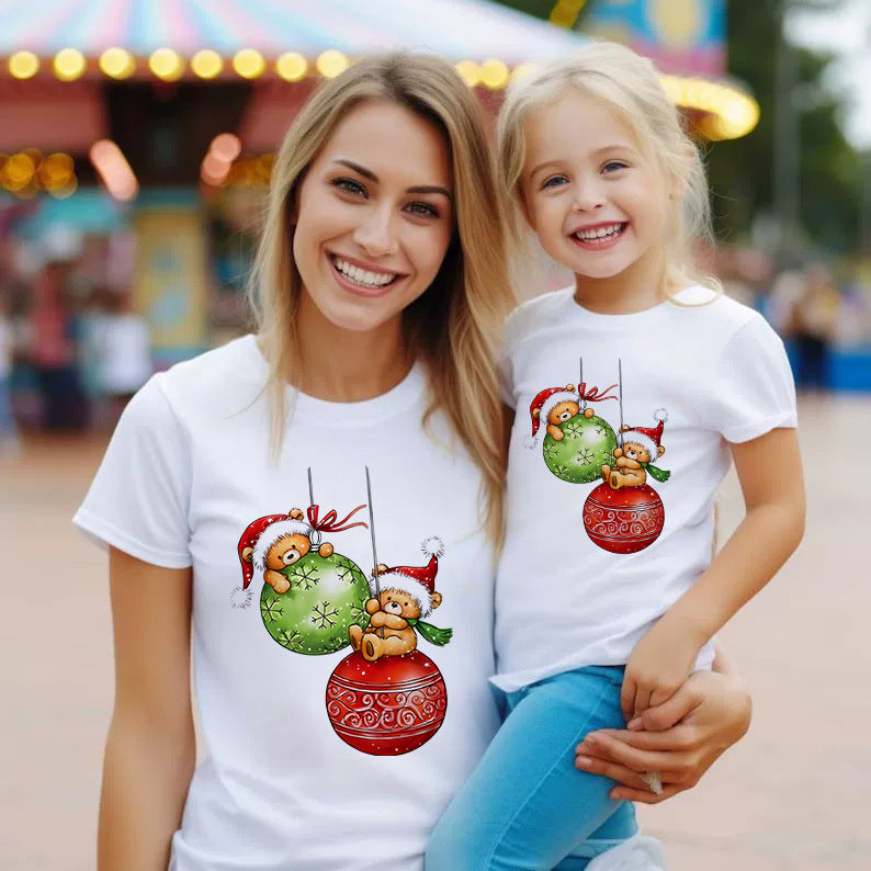 Cotton Family Matching Short Sleeve T-Shirt for Summer Family Outfits