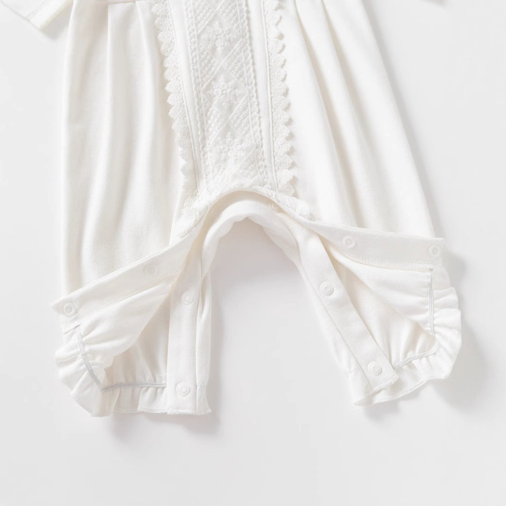 Ruffle Collar Newborn Baby Girl Romper Long Legs Clothes