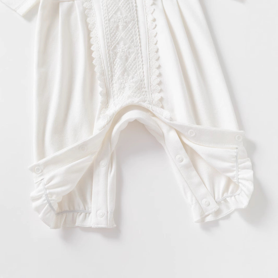 Ruffle Collar Newborn Baby Girl Romper Long Legs Clothes