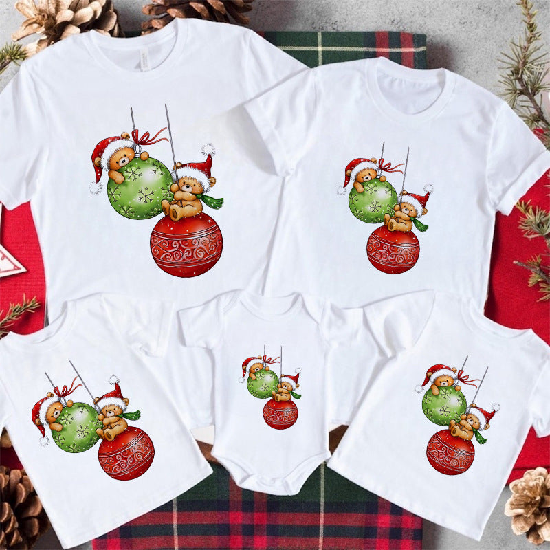 Cotton Family Matching Short Sleeve T-Shirt for Summer Family Outfits