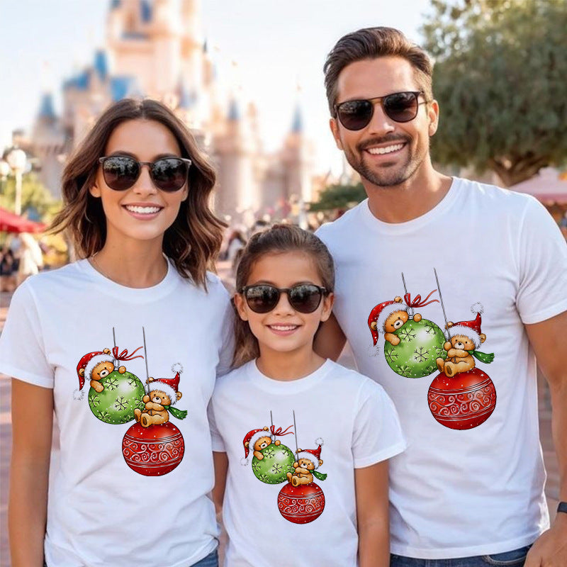 Cotton Family Matching Short Sleeve T-Shirt for Summer Family Outfits
