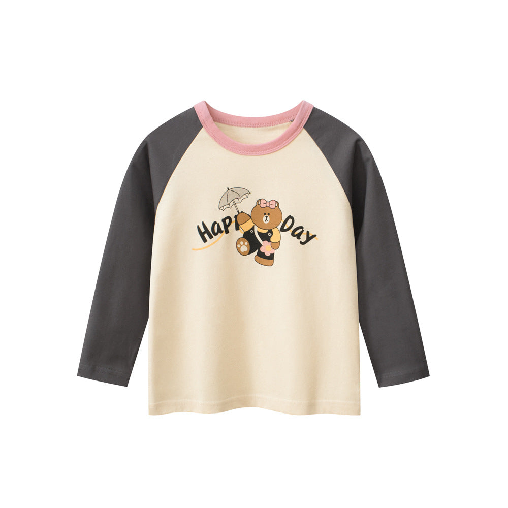 Girl Long Sleeve T-Shirt Children's Innerwear Baby Clothes for Toddlers