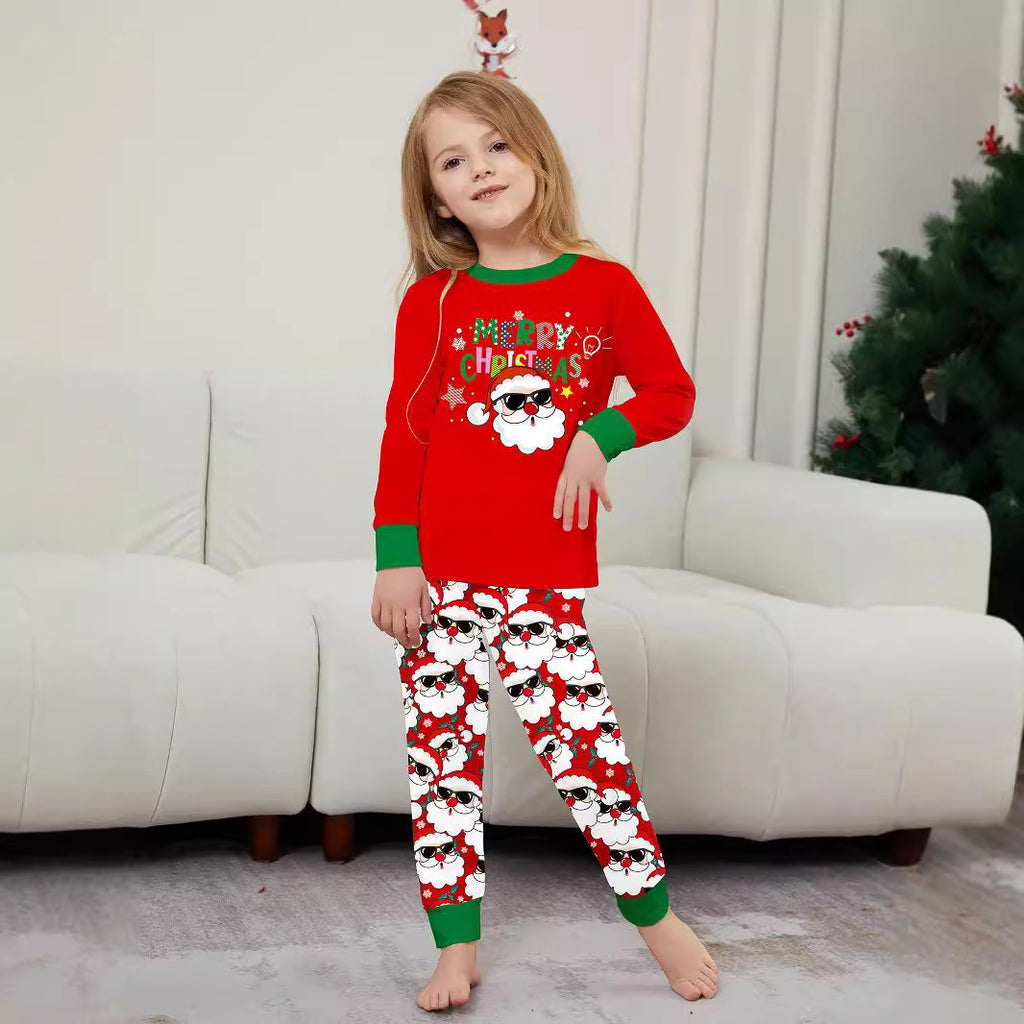 Family Christmas Matching Outfits – Santa Claus Print Loungewear Set for Adults, Kids & Baby