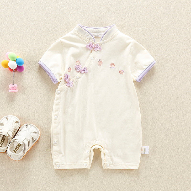 Embroidered Baby Girl One-Year-Old Children's Bodysuit Diaper Cover