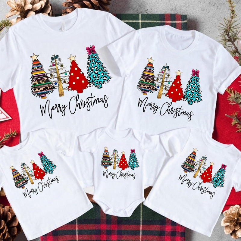 Cotton Family Matching Short Sleeve T-Shirt for Summer Family Outfits