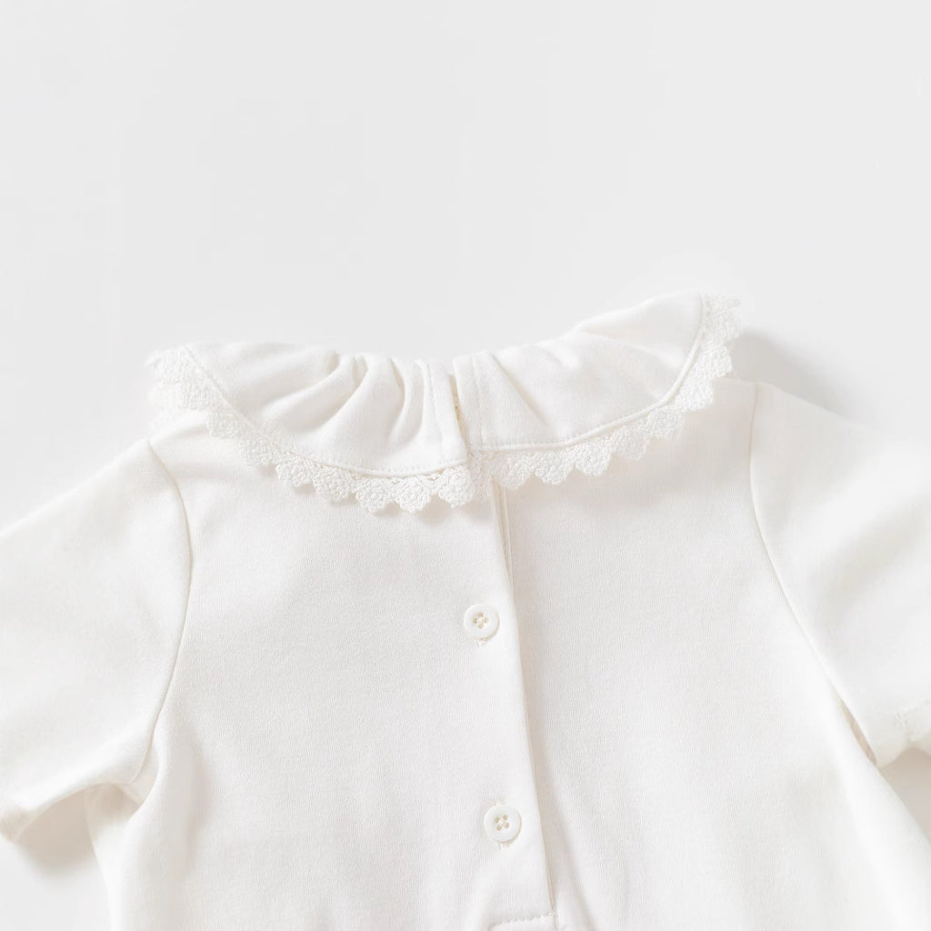 Ruffle Collar Newborn Baby Girl Romper Long Legs Clothes