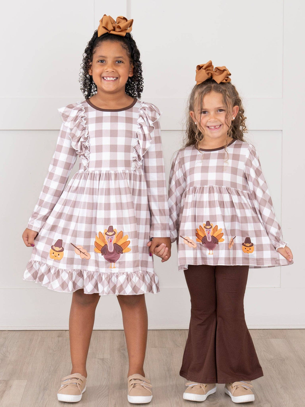 Turkey Gingham Celebration Embroidered Ruffle Dress: 4XL(8yrs)